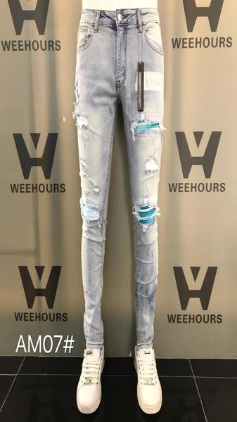 

men039s and women039s casual hiphop jeans currently on designer luxury pants am07085403650, Blue