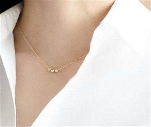 

trendy threecolor bead necklace pendants jewelry whole for women gift6100527, Silver