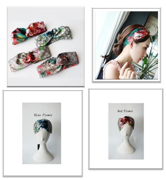 

headband head scarves for women flowers and hummingbird printing luxury silk cross hair band with elastic 4 colors turban9085085