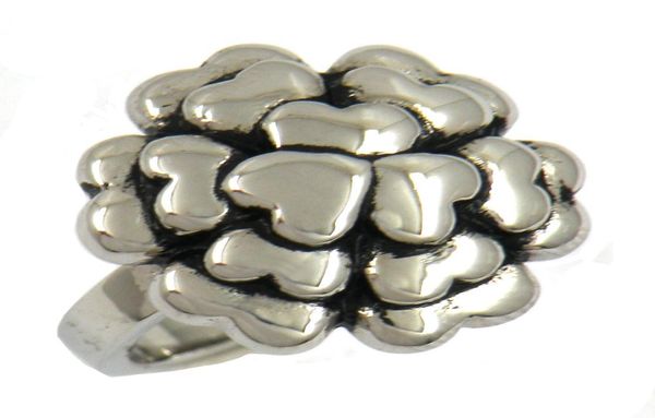 

fanssteel stainless steel punk vintage mens or womens jewelry heart flower ring love ring biker ring fsr08w633766341, Silver
