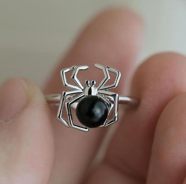 

2022 animal ring funny black tummy spider halloween present finger rings for boysgirls creative jewelry ring drop20807024787556, Golden;silver