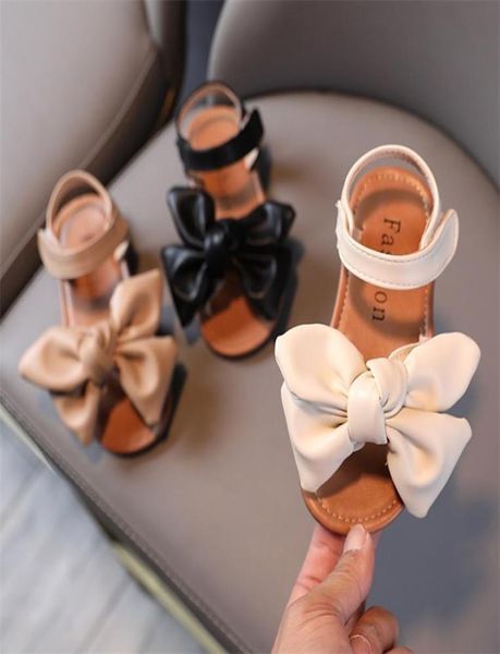 

girls sandals summer girl bow princess shoes kids children soft bottom nonslip baby beach shoes 2206089040393, Black;red
