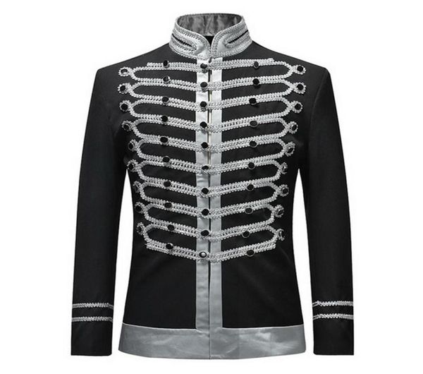 

men039s suits blazers male single breasted suit jacket men stage fashion drama costume party blazer plus size2564804, White;black