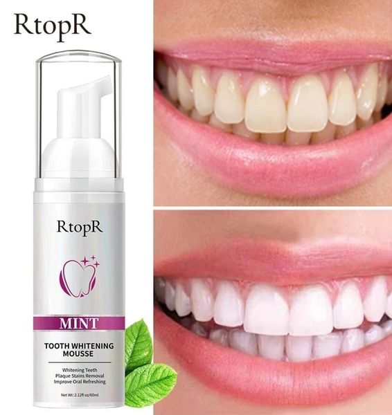 

60ml mint teeth whitening mousse removal macular remove smoke stains removal dirt brightening clean mouth fresh breath4520590