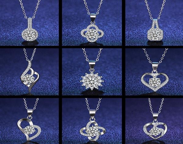 

30 sterling silver white cooper zircon pendant imitation mossan diamond necklace women039s lucky clover jewelry3068678