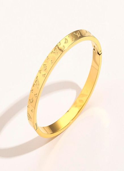 

women bangle luxury designer jewelry 18k gold plated stainless steel wedding lovers gift bangles whole zg1212 europe america f1877854, Black