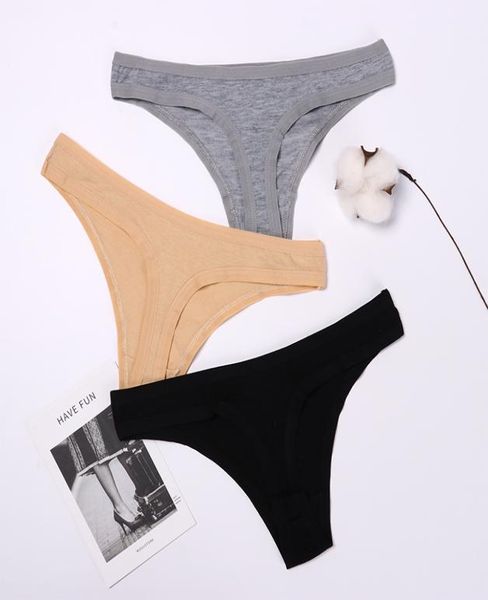 

women cotton seamless panties onepiece solid thong panties for women g string underwear lingerie plus size women039s thon6006072, Black;pink