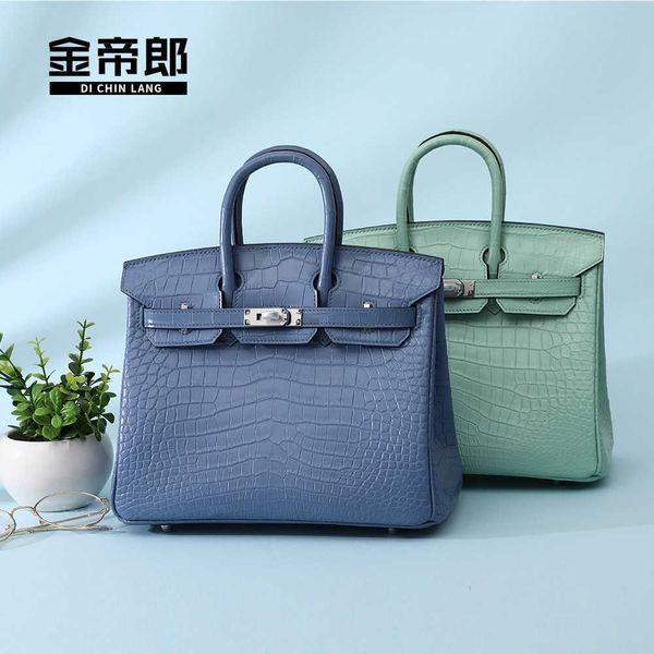 

original h ermes brikis's tote bags wholesale matte matte siamese crocodile belly women's bag leather fashion trend 25cm handbag w