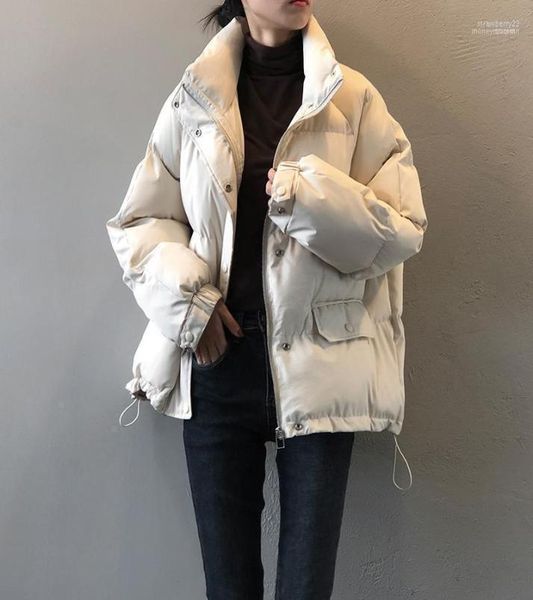 

women039s down parkas 2022 winter jacket woman korean style beige padded puffer coat warm casual ropa mujer invierno autumn c6719310, Black