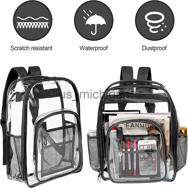 

backpack big backpack clear backpack heavy duty pvc transparent backpack with reinforced strap for college workplace j230806