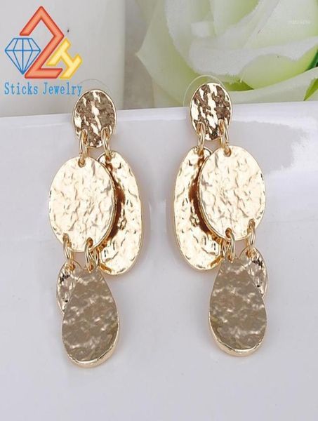 

dangle chandelier kc gold earrings fashion jewelry alloy hammer accessories 17114371, Silver