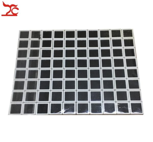 

80pcs plastic square loose diamond display package box white gem case black memory foam pad beads pendant box showcase 332cm7275186