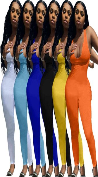 

women jumpsuit spring and summer fashion deep vneck super elastic small pit strip suspender vest trousers solid color romper1845773, Black;white