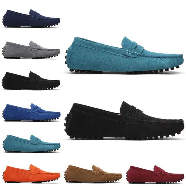 

men ale suede non-brand casual shoes black light blue red gray orange green brown mens slip on lazy leather shoe845 s