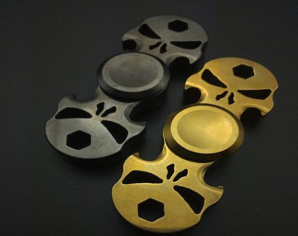 

2017 skull head 440c steel edc toy finger spinner toy hand tri spinner handspinner edc toy for anxiety toys9946495