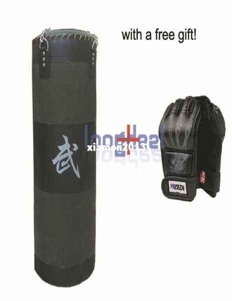

gift new 100cm fitness training unfilled boxing punching bag punch bag empty with boxing gloves black 4079925