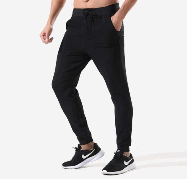 

men039s jogging sports casual pants running fitness gym clothes men tights loose multi pocket zipper elastic workout trouses2409356, Black