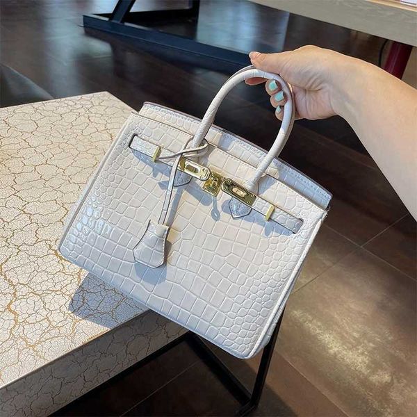 

8a quality h ermes brikis's shoulder bags for women advanced alligator bag 2023 new fashion carry-on with real logo lzco