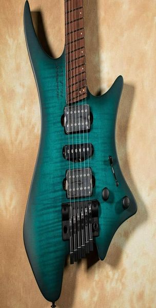 

boden fusion 6 neck through trans teal electric guitar0124652533