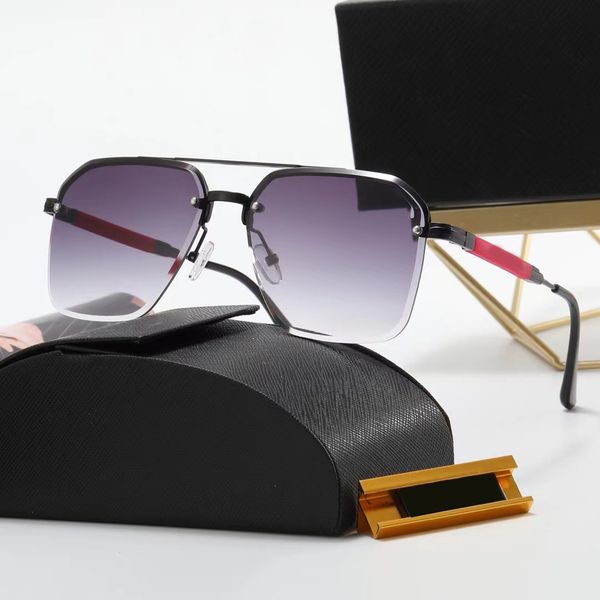 

mens glasses square sunglasses metals half frame glasses double nose frame mirror leg red logo fashion dress up driving sun glasses womens s, White;black