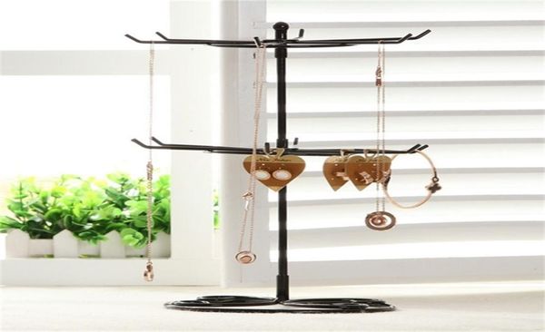 

jewelry boxes bluelans 2tier rotary stand display rack earrings ring necklace holder fashion organizer storage 2209125142546, Black;white