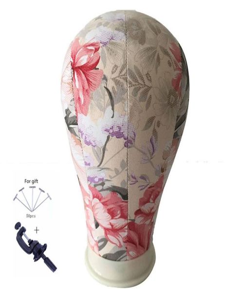 

cork canvas block salon professional wigs making flower mannequin model manikin head fashion adjustable metal tripod stand holde5595205