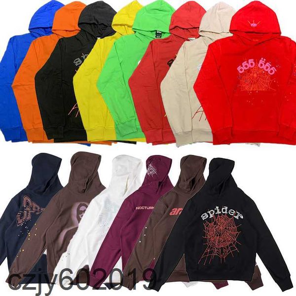 

spider hoodies designer mens pullover red sp5der young thug 555555 angel hoodies men womens hoodie embroidered spider web sweatshirt size s/, Black
