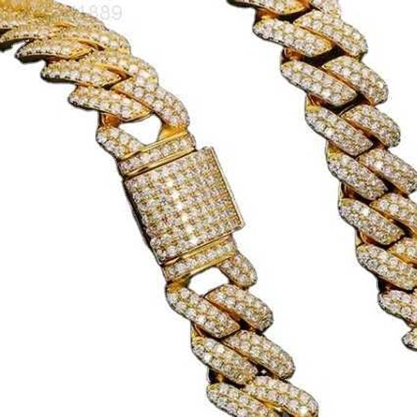 

hip hop jewelry set necklace cubai link chain america mossianite gift chain 925 sliver necklaces pendant wedding cross europe, Silver