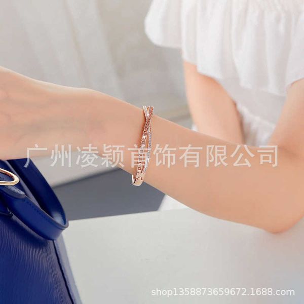 

x-series cross classic clasp tiffay bracelet women's diamond plated 18k rose gold accessories yzka yzka, Black