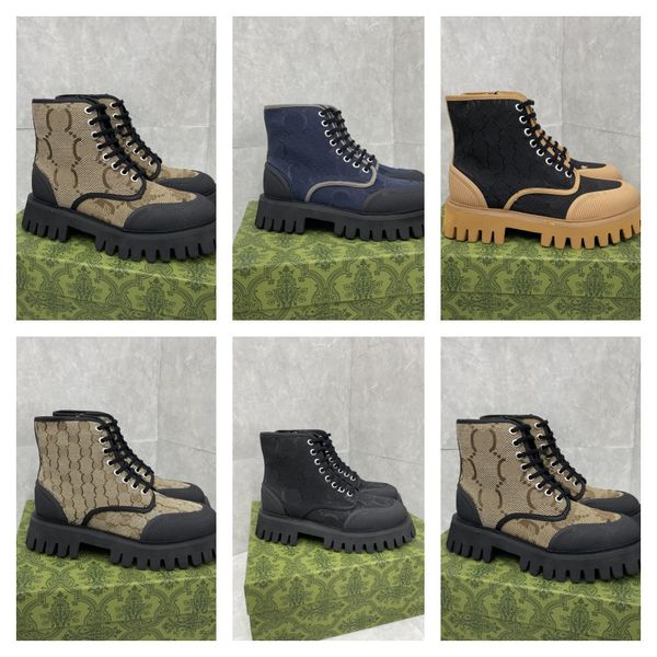 

size 36-47 men women blondie ankle boots fashion double heel booties luxury double letter g leather winter mid-heel platform boot woman shoe, Black