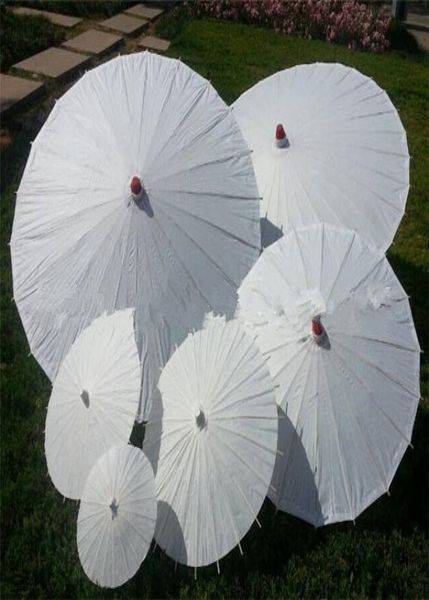 

whole white paper umbrellas bridal wedding parasols chinese style mini craft umbrella diy painting2355526
