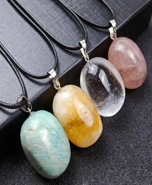 

irregular natural crystal stone silver plated pendant necklaces for women men party club energy jewelry with rope chain7055675