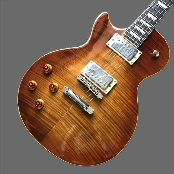 

custom shop, smoky left hand tiger electric guitar, rosewood fingerboard,chrome hardware, ing