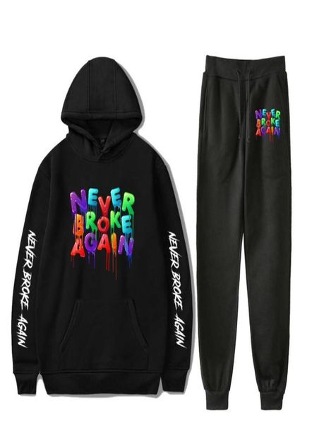 

youngboy never broke again tracksuit for men 2 pieces set jacket sportswear mens tracksuit hoodie spring autumn clothes hoodiespa8994006, Gray