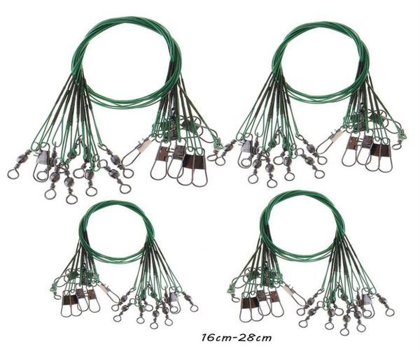 

100pcslot 5 sizes mixed 16cm28cm antibite steel wire terminal tackle fishing lines stainless snaps swivels pesca accessories 2486387