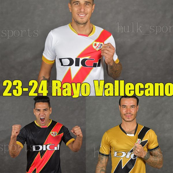 

23/24 rayo vallecano falcao r.d.t soccer jerseys palazon garcia sanchez martin trejo ciss montiel lejeune 2023 2024 home away third men kids, Black;yellow