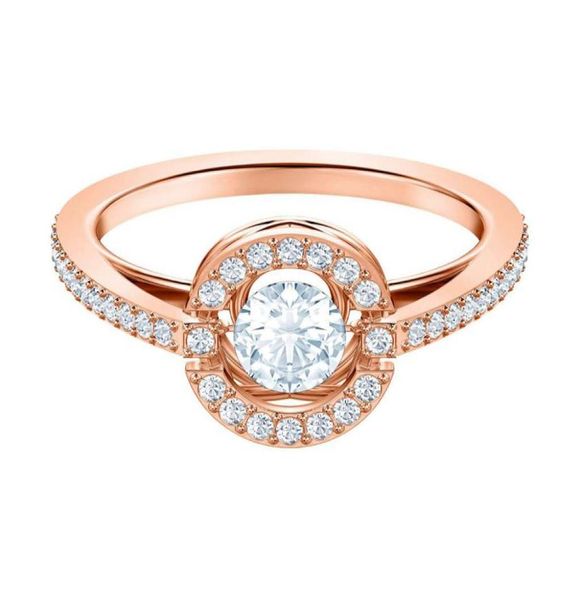 

mina bear 19 new sparkling dance round ring stunning rose gold ring for mother girl romantic fashion gift luxury jewelry 54799343672296, Silver