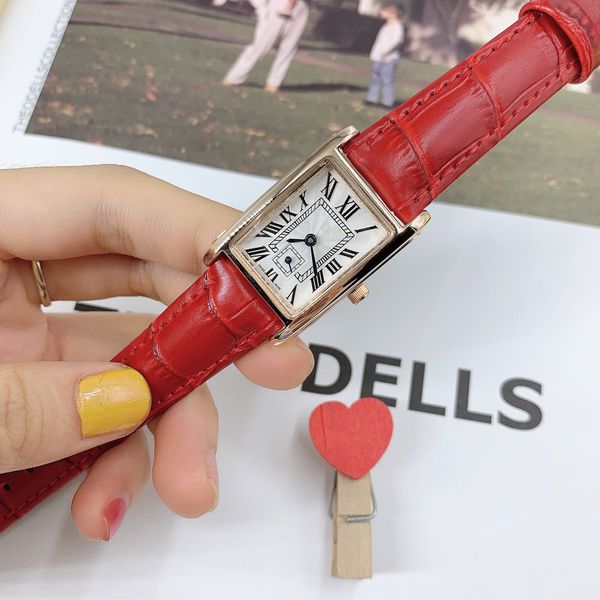 

luxury women watches leather strap japan quartz movement dress watch small dial work rose gold case splash waterproof designer wristwatch an, Slivery;brown