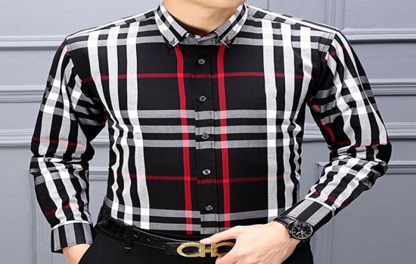 

luxurys designers dress shirt menswear fashion society black men solid color business casual mens long sleeve m3xl5151374370, White;black