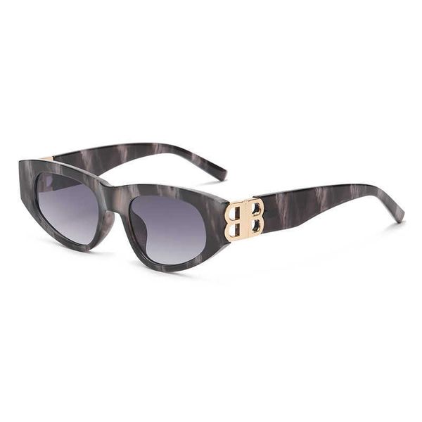 

new bb fashion small frame fashionable ins cat eye sunglasses tiktok, White;black