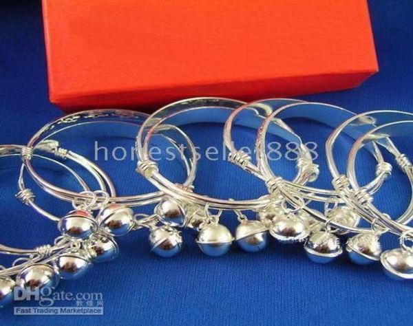 

925 sterling silver 12pc baby bracelet bangle012345674875373, Black