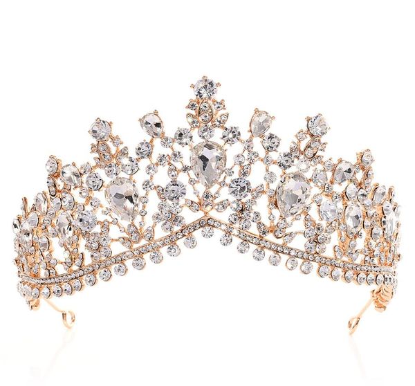 

luxury rhinestone tiara crowns crystal bridal hair accessories wedding headpieces quinceanera pageant prom queen tiara princess cr9211048, Silver