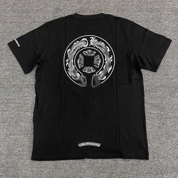 

luxury classics men's t shirt brand ch t-shirts designers men women tees fashion horseshoe sanskrit cross print cotton t-shirt casual, White;black