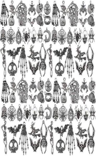 

charms 100 pieces halloween pendants antique silver jewelry making accessory for diy necklace bracelet40360895849755, Bronze;silver