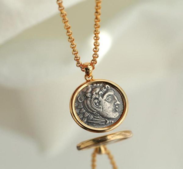 

pendant necklaces ancient greek hercules 999 silver coin necklace engraved men and women jewelry wholependant6820751