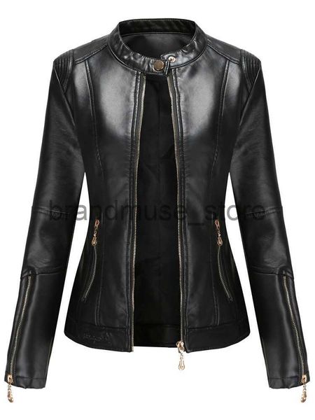 

women's jackets autumn faux leather jacket women 2022 fashion biker motorcycle pu jackets female streetwear slim short coat casual oute, Black;brown