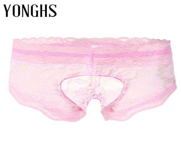 

women039s panties crotchless sissy for erotic lingerie mens see through underwear gay male thong floral pattern tback brie4250041, Black;pink