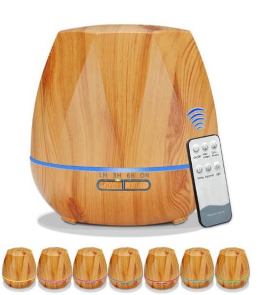 

550ml aroma essential oil diffuser ultrasonic air humidifier purifier with wood grain shape rgb 7colors changing led lights for of3155651