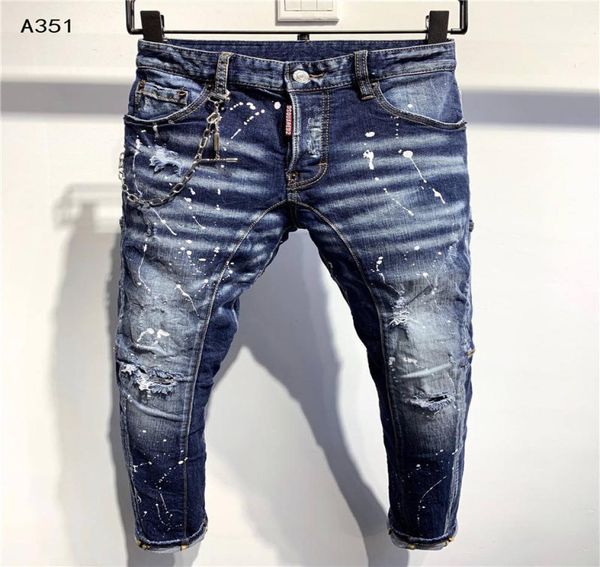 

ss20 new arrival brand designer men denim cool guy jeans embroidery pants fashion holes trousers italy size 4454 a3511284657, Blue