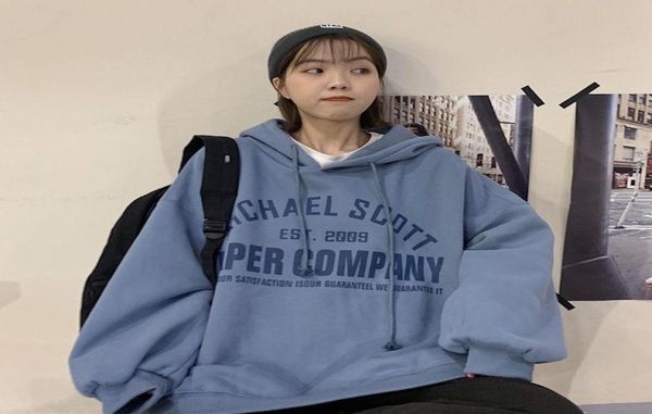 

women simple sweatshirt hooded velvet chic loose oversize streetwear 6 colors ps size casual harajuku korean style hoodies women's & sw, Black